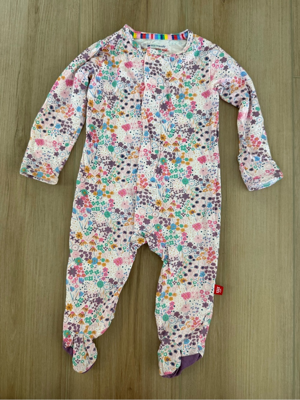 NWOT Magnetic Me 3-6 mo Pink Floral Print Footed One-Piece